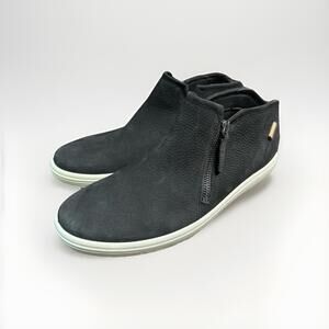 Ecco Boots Womens Soft 7 Low Bootie Sneakers Black Comfort Casual Round Toe 10